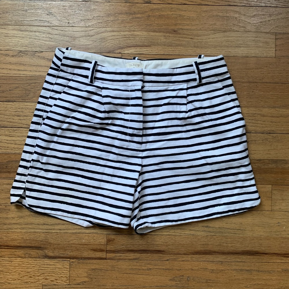 J Crew Black and White Stripe Shorts